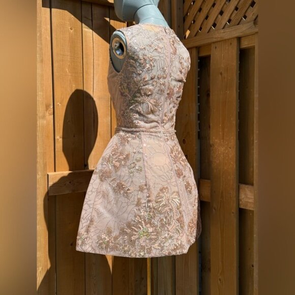🆕 BRONX & BANCO 🧿 NWOT Violet Mini Dress, Gold & Champagne Sequin - Sz XS US 2 - Picture 6 of 15
